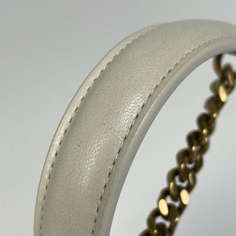 Saint Laurent Calypso Chain Shoulder Bag Leather White