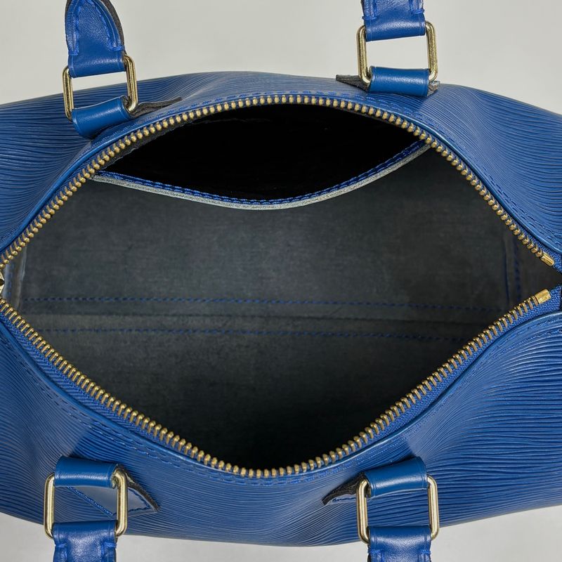 Louis Vuitton Speedy 25 Mini Boston Handbag Epi Toledo Blue