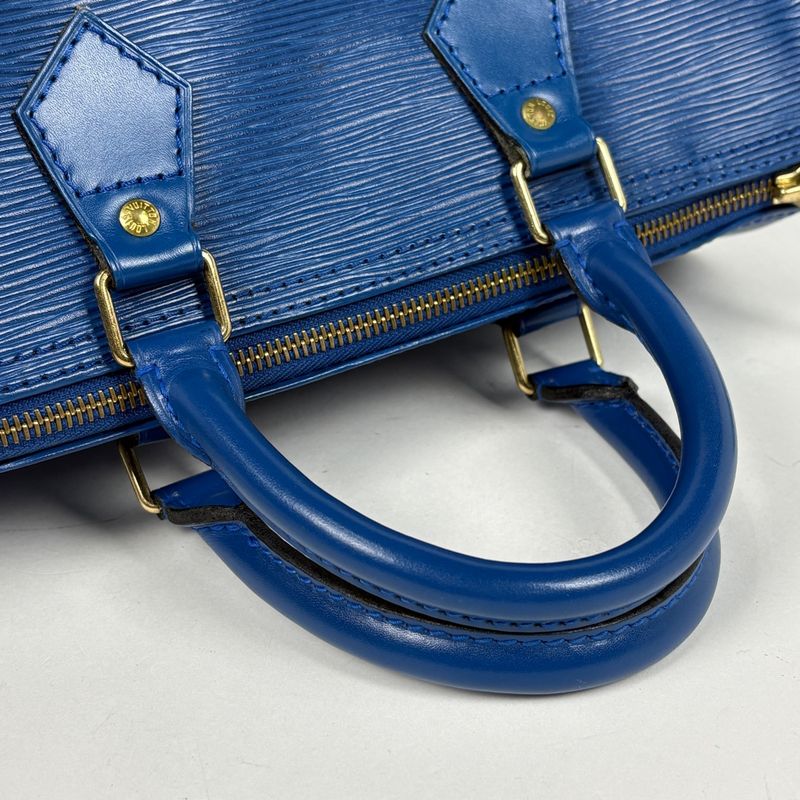 Louis Vuitton Speedy 25 Mini Boston Handbag Epi Toledo Blue