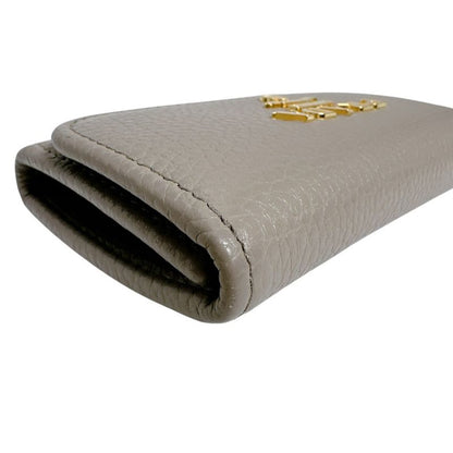 Prada Vitello Grain Leather 6 Key Case Saffiano Grey Ge