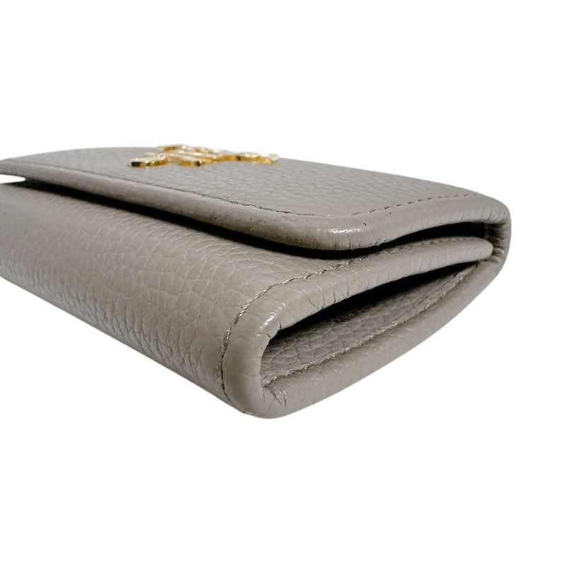 Prada Vitello Grain Leather 6 Key Case Saffiano Grey Ge