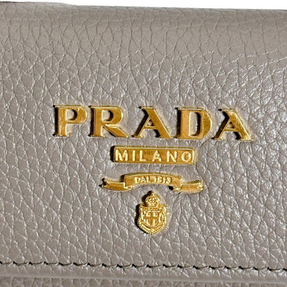Prada Vitello Grain Leather 6 Key Case Saffiano Grey Ge