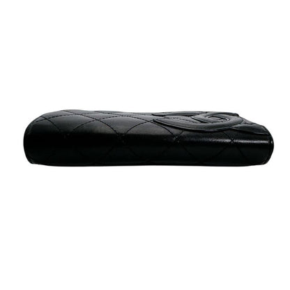 Chanel Cambon Line Wallet Quilted Bifold Black