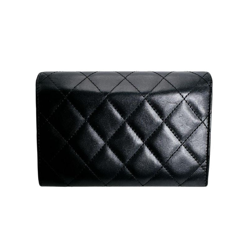 Chanel Cambon Line Wallet Quilted Bifold Black