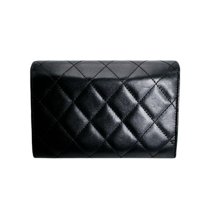 Chanel Cambon Line Wallet Quilted Bifold Black
