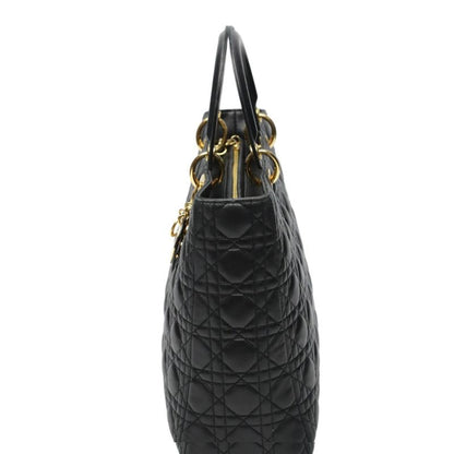 Dior Christian 2-Way Shoulder Bag Cannage Black