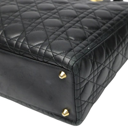 Dior Christian 2-Way Shoulder Bag Cannage Black