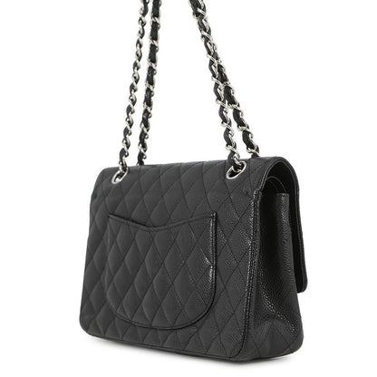Chanel Chain Shoulder Bag Quilted 25 CC Logo Double Caviar Leather
