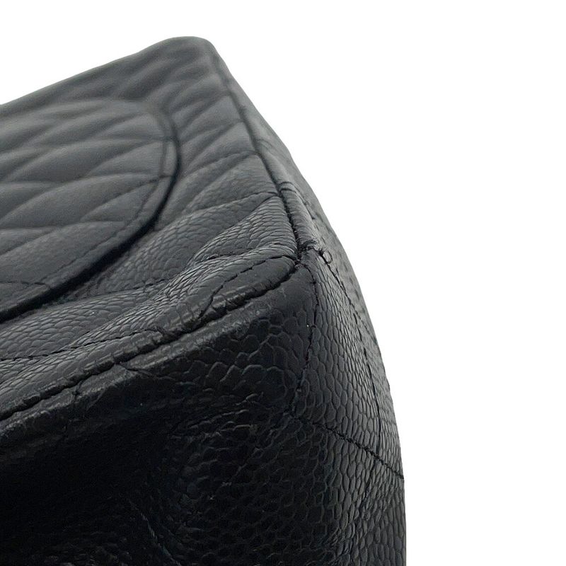 Chanel Chain Shoulder Bag Quilted 25 CC Logo Double Caviar Leather