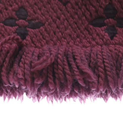 Louis Vuitton Monogram Logomania Scarf Fringe Muffler Wine Red