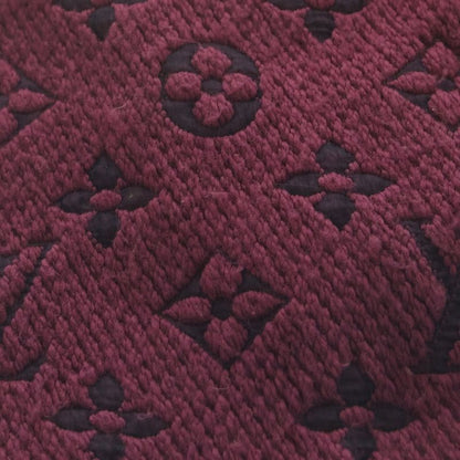 Louis Vuitton Monogram Logomania Scarf Fringe Muffler Wine Red