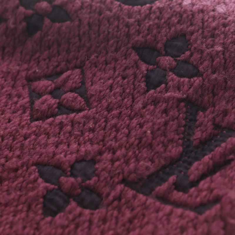 Louis Vuitton Monogram Logomania Scarf Fringe Muffler Wine Red