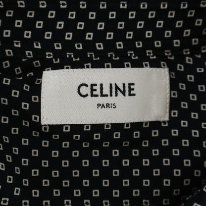 Celine All Over Pattern Rayon Long Sleeve Shirt Black