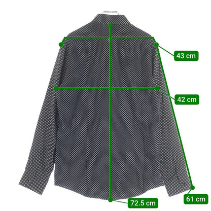 Celine All Over Pattern Rayon Long Sleeve Shirt Black