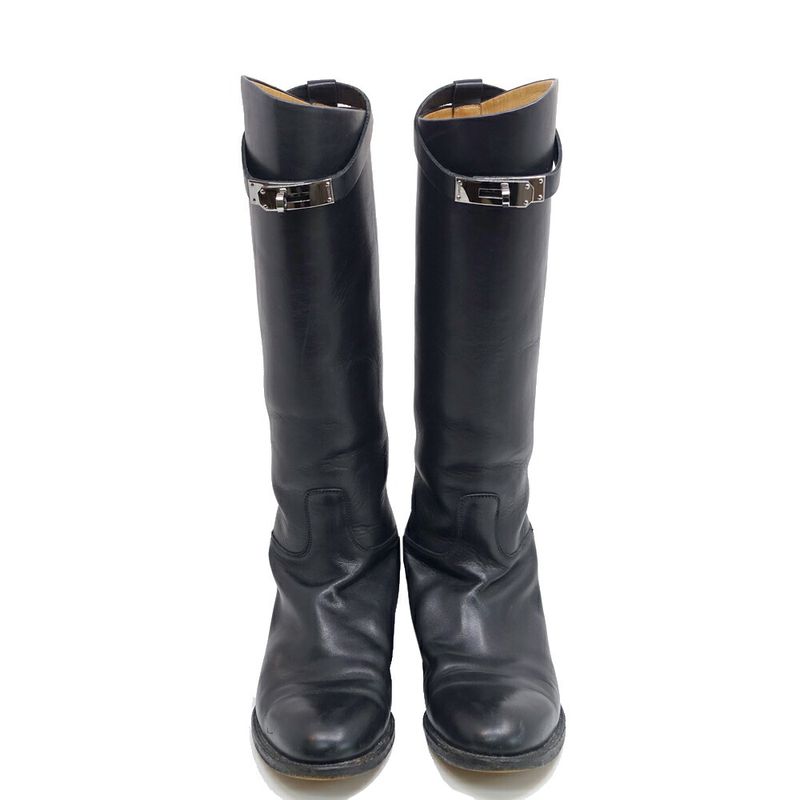 Hermes Jumping Boots Kelly Buckle Long Boots 38 Notation JP