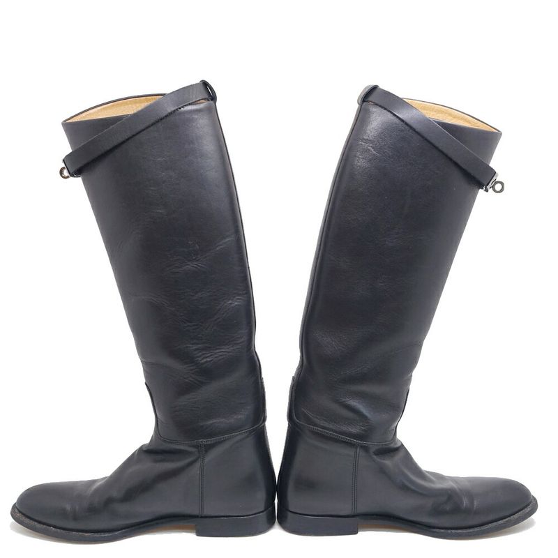 Hermes Jumping Boots Kelly Buckle Long Boots 38 Notation JP