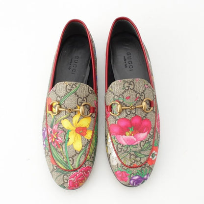 Gucci Flora GG Supreme Michele Bit Loafers Shoes Multicolor 34.5