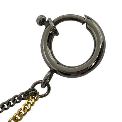 Saint Laurent Charm Key Holder Bag YSL Cassandra Logo Chain Metal Silver