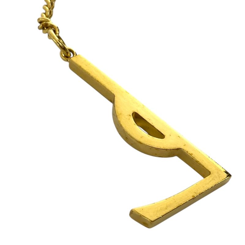 Saint Laurent Charm Key Holder Bag YSL Cassandra Logo Chain Metal Silver