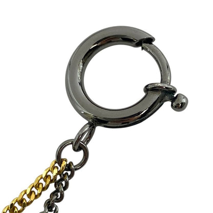 Saint Laurent Charm Key Holder Bag YSL Cassandra Logo Chain Metal Silver