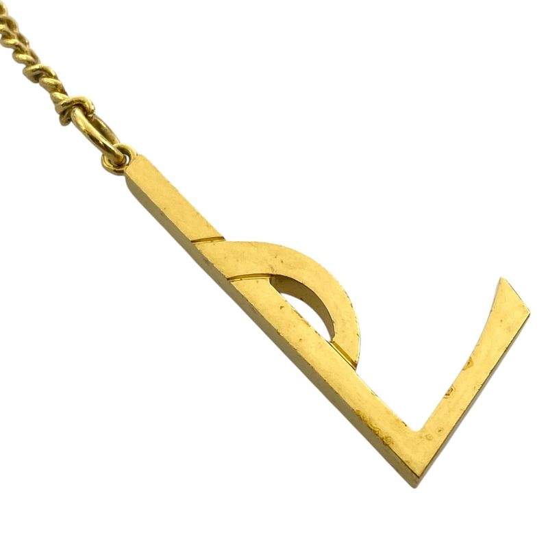 Saint Laurent Charm Key Holder Bag YSL Cassandra Logo Chain Metal Silver