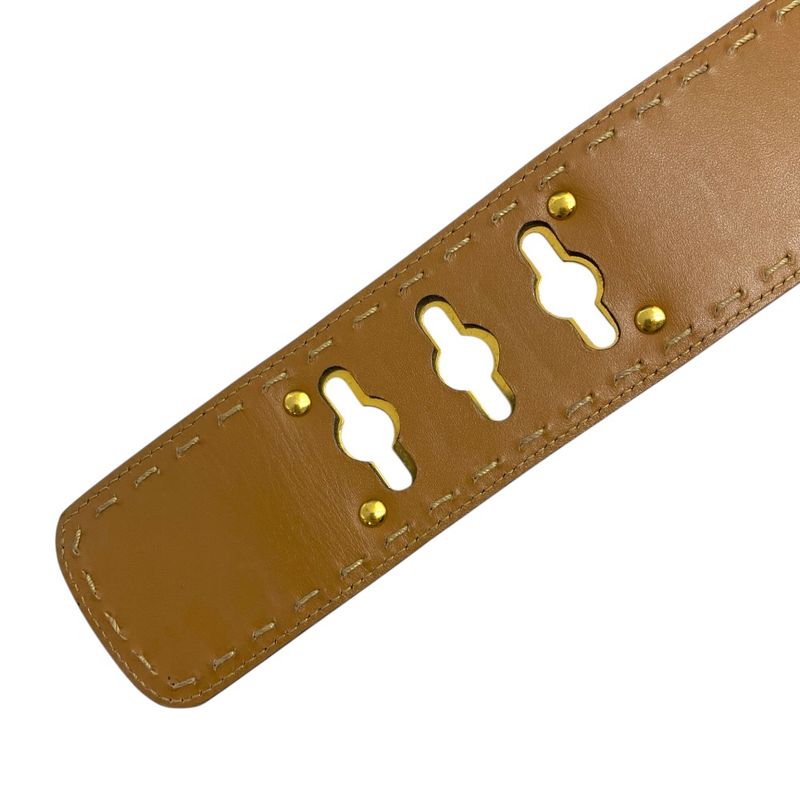 Celine Mantel Chain Belt Chain Turnlock Leather Black Gold