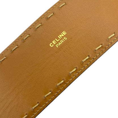 Celine Mantel Chain Belt Chain Turnlock Leather Black Gold
