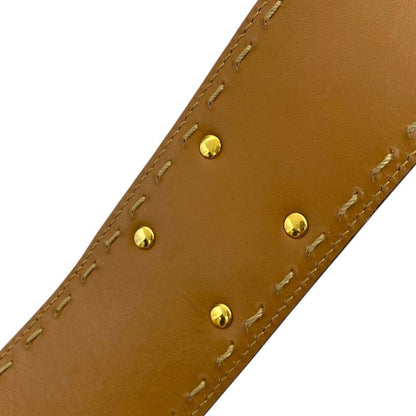 Celine Mantel Chain Belt Chain Turnlock Leather Black Gold