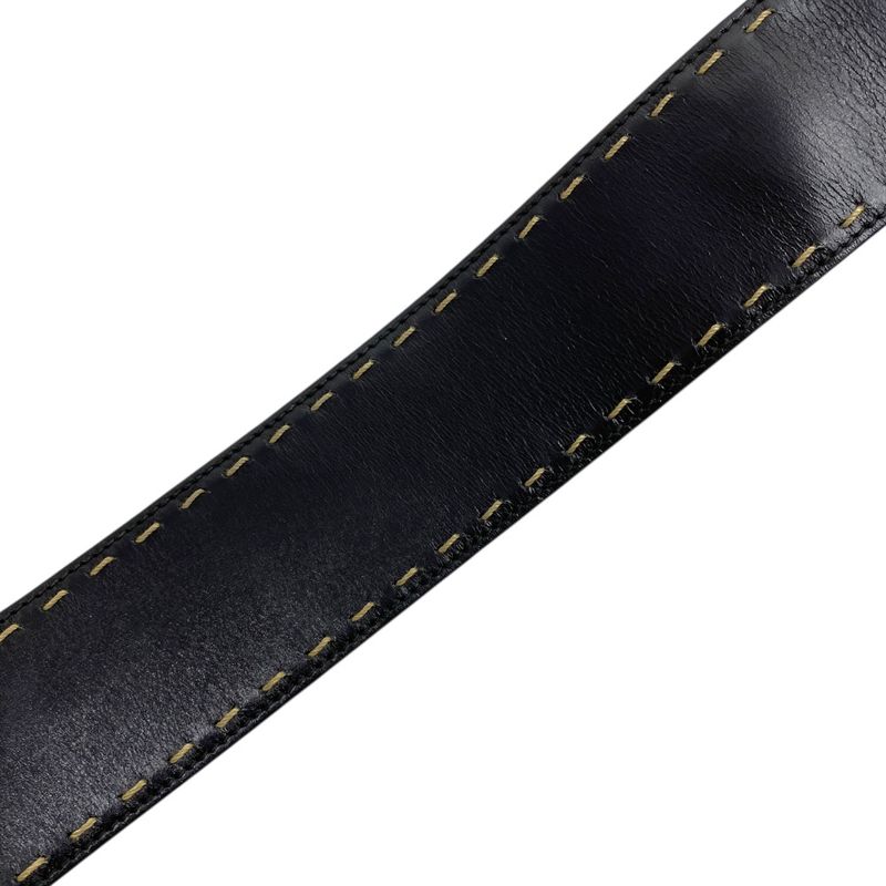 Celine Mantel Chain Belt Chain Turnlock Leather Black Gold