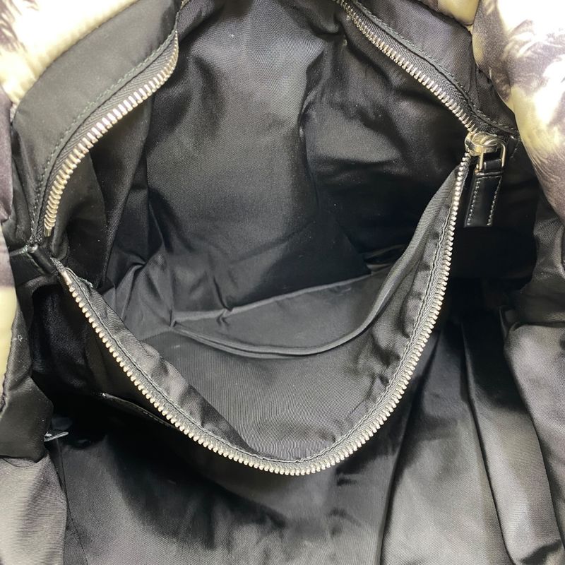 Prada Tote Re-Nylon Padded Print Triangle Logo Nylon Gray