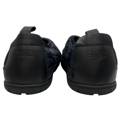 Dior Snow Slipper Flat Shoes Quilted Nylon Logo Black