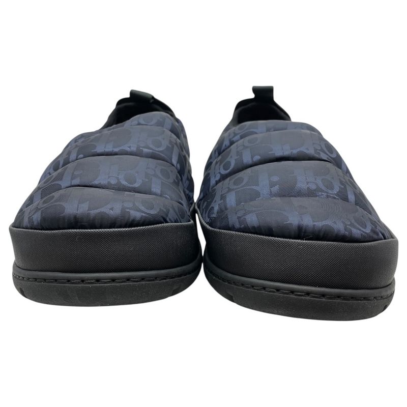 Dior Snow Slipper Flat Shoes Quilted Nylon Logo Black