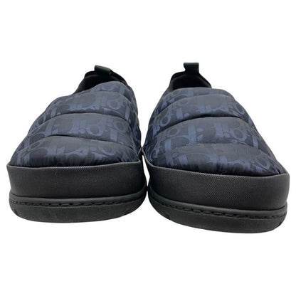 Dior Snow Slipper Flat Shoes Quilted Nylon Logo Black