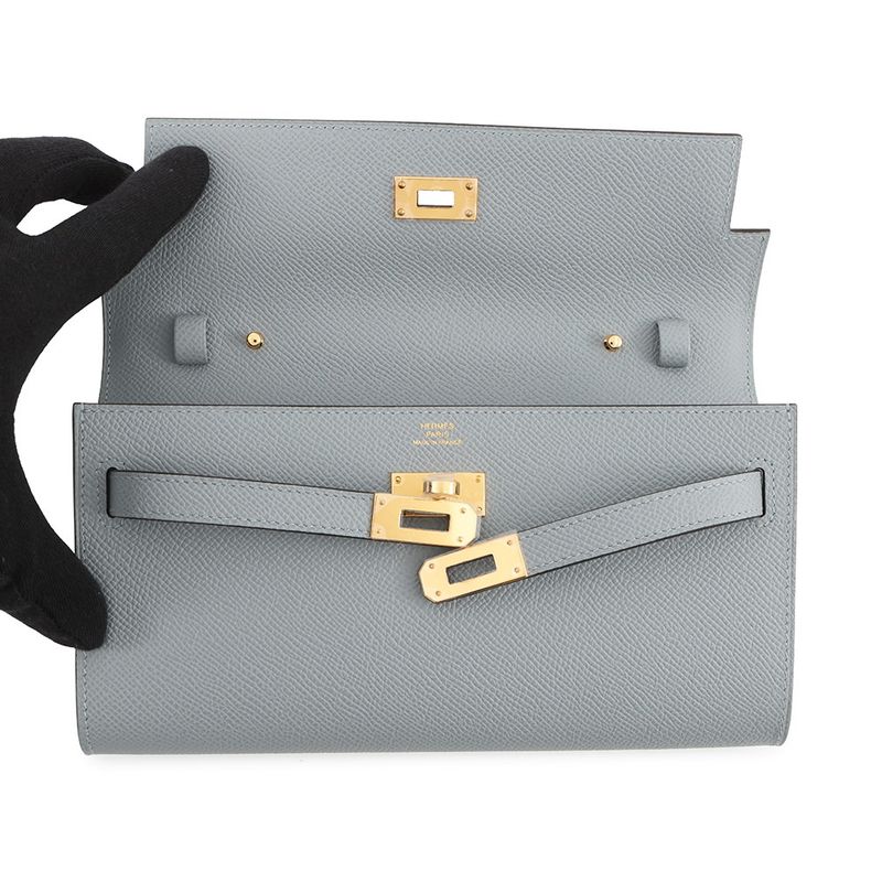Hermes Kelly Wallet Long to Go Gripantin Gold Epsom Gripantan