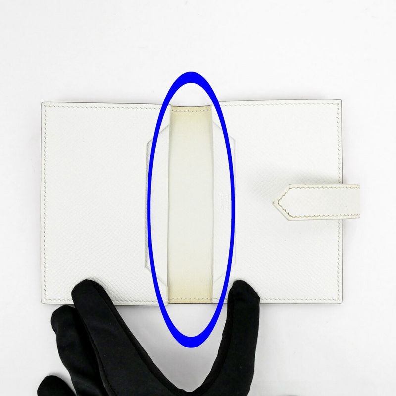 Hermes Bearn Card Case Epsom Silver Purple White