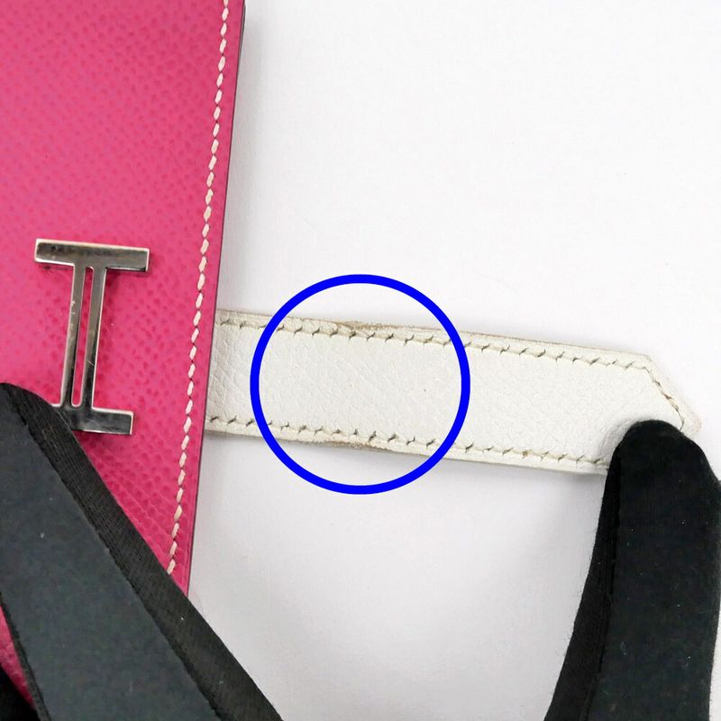 Hermes Bearn Card Case Epsom Silver Purple White