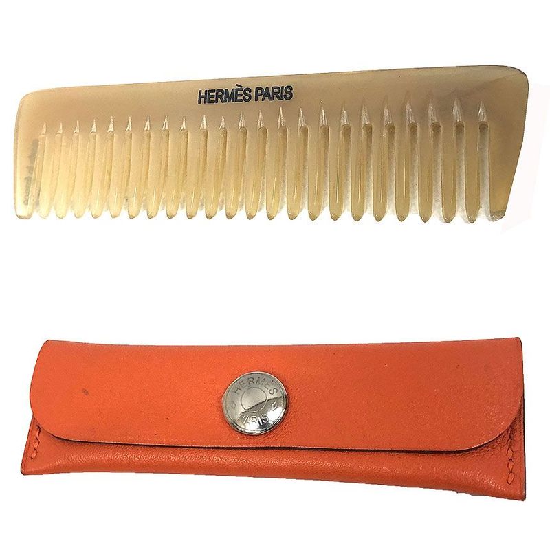 Hermes Buffalo Horn Comb Leather Case