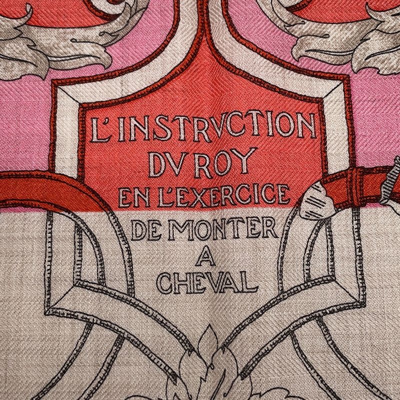 Hermes Scarf Gavroche Imperial Studies Bayadere Cashmere Silk Natural Pink Beige Rose