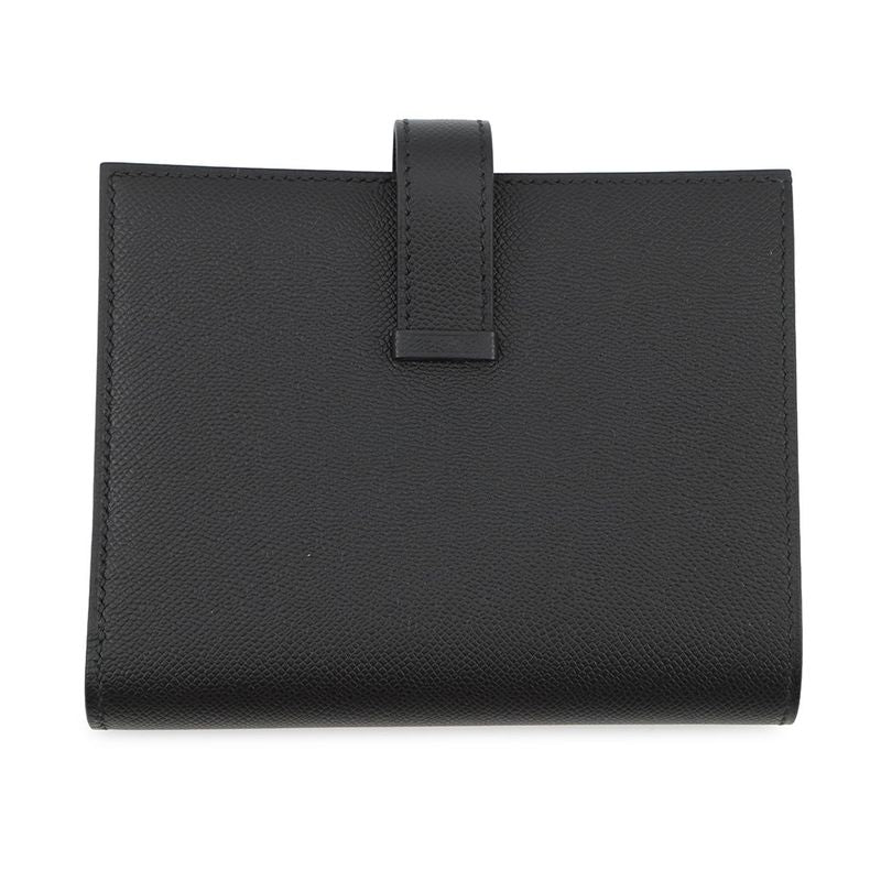 Hermes Bifold Wallet Bearn Compact Black Vo Madame