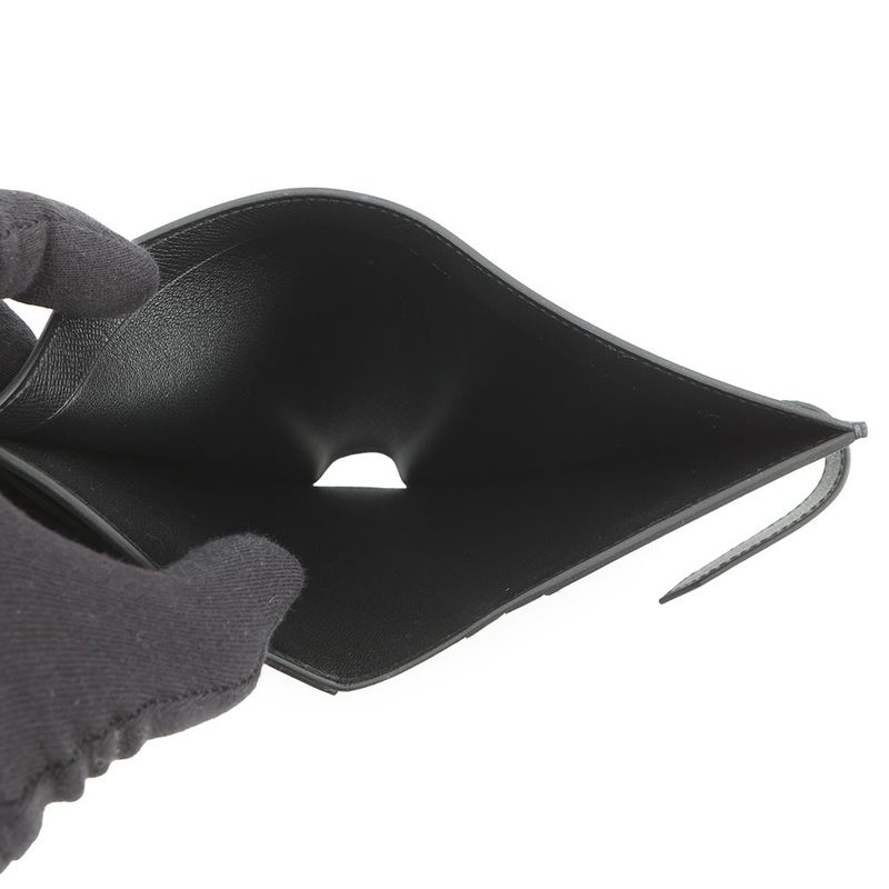 Hermes Bifold Wallet Bearn Compact Black Vo Madame