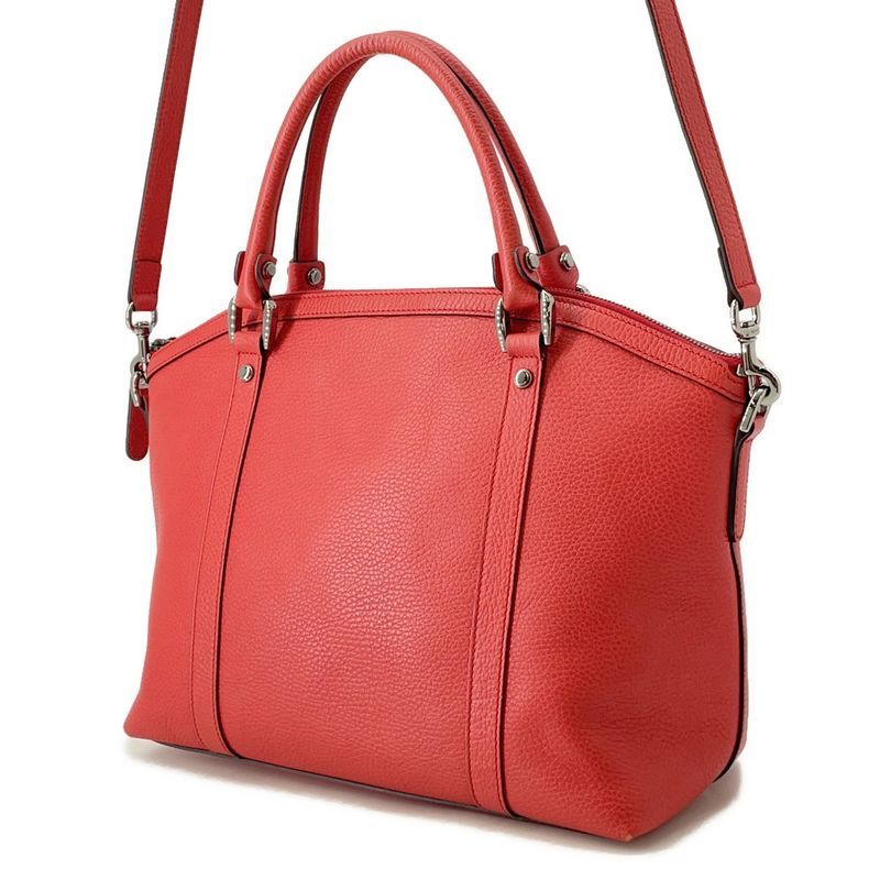 Gucci Tote Leather 2-Way Shoulder Bag Red Brown