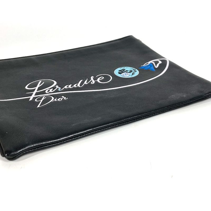 Dior Clutch Logo Leather Black