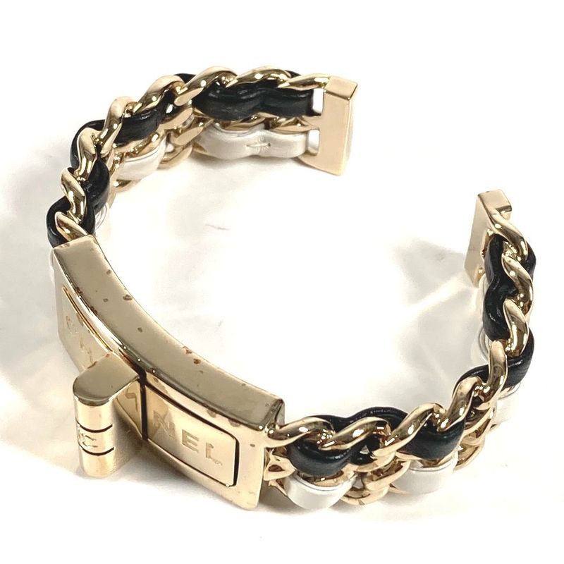 Chanel Bangle CC Logo Chain Metal Black