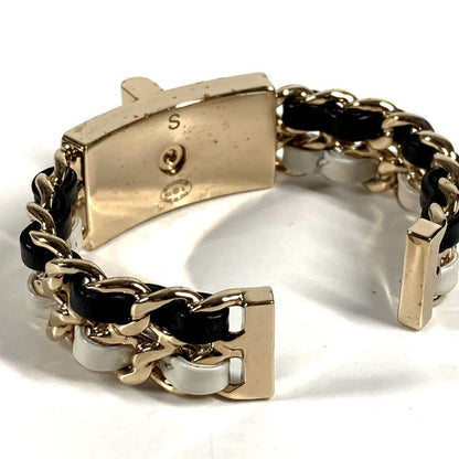 Chanel Bangle CC Logo Chain Metal Black