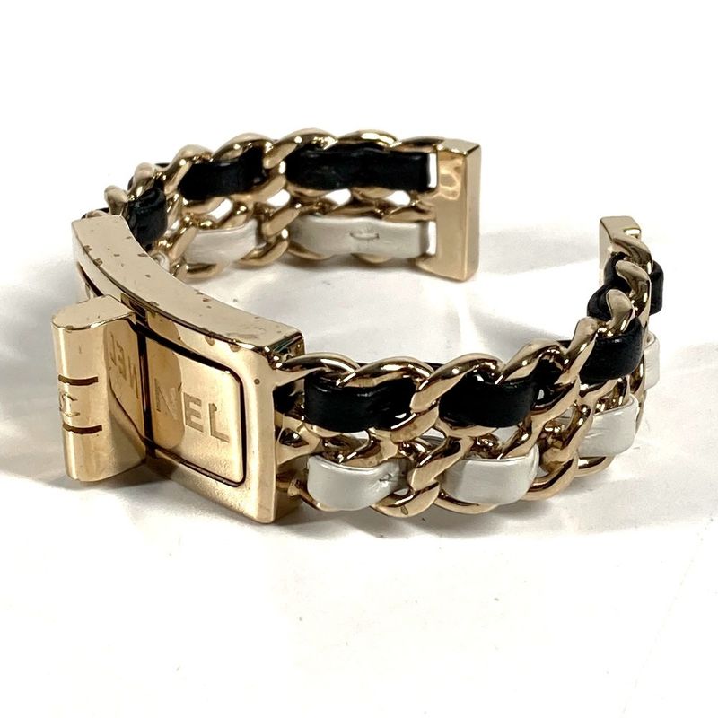 Chanel Bangle CC Logo Chain Metal Black