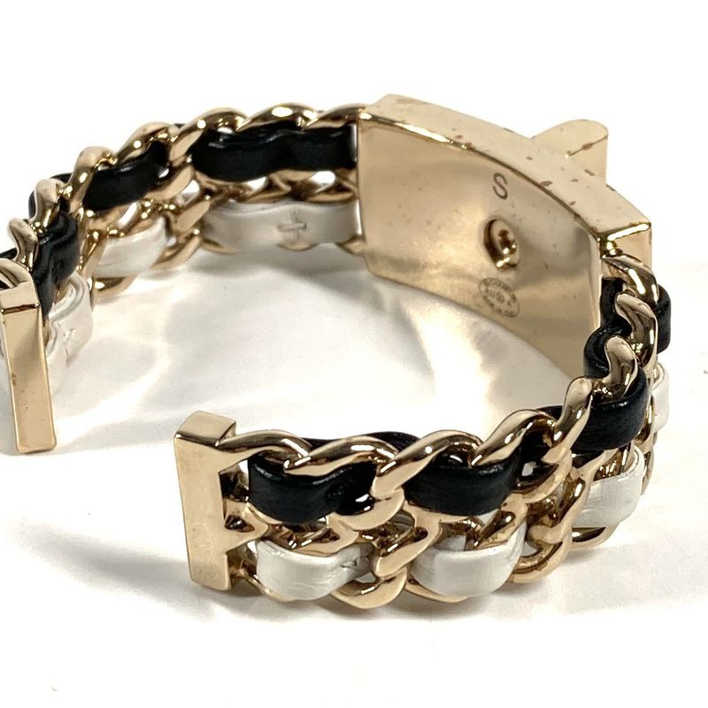 Chanel Bangle CC Logo Chain Metal Black