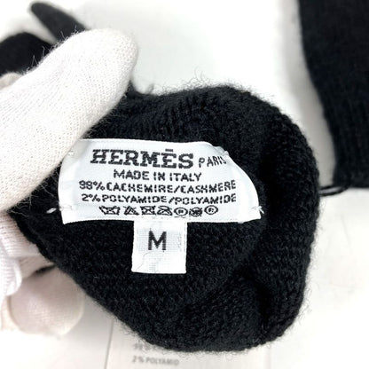 Hermes Gloves Studded Medley Cashmere Black