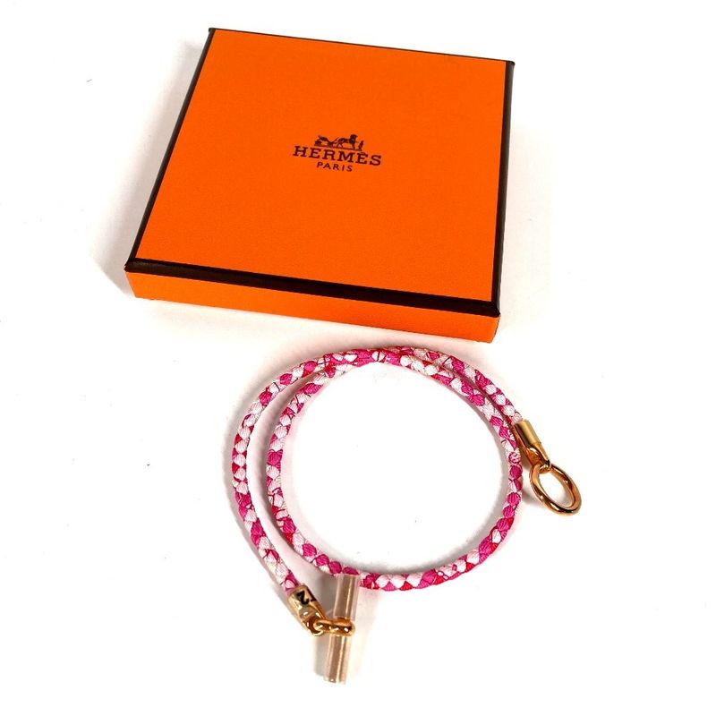 Hermes Bracelet Glenan Double Tour Leather Pink