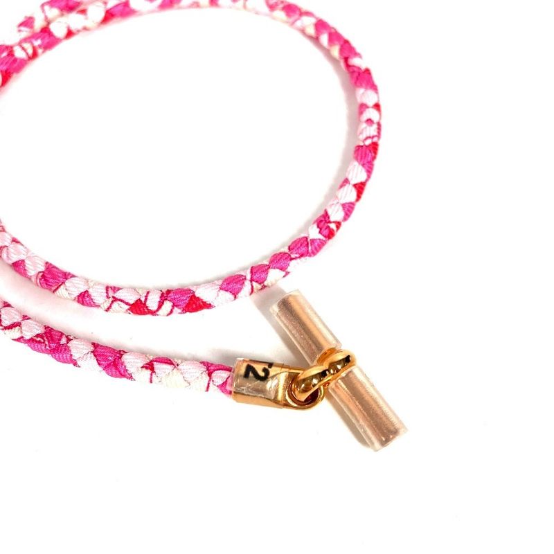 Hermes Bracelet Glenan Double Tour Leather Pink