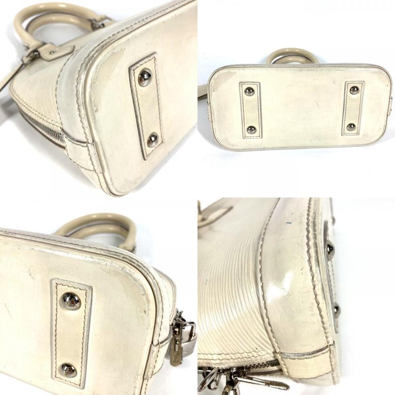 Louis Vuitton Handbag Alma BB Epi Leather Yvoir White